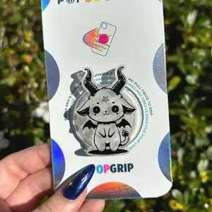 Baphomet Magsafe Kindle Grip, Funny magsafe Popsocket Series, Magnetic Expanding Phone Grip & Stand Secure Grip for iPhone MagSafe Cases Book Kindle Grip Cute