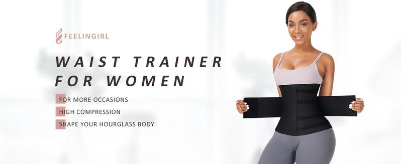 FeelinGirl Waist Trainer Wrap for Women Tummy Control Waist Cincher 3 Segmented Sauna Belt Plus Size Body Shaper Colombianas Plus Size S to 3XL Polyester Shapewear