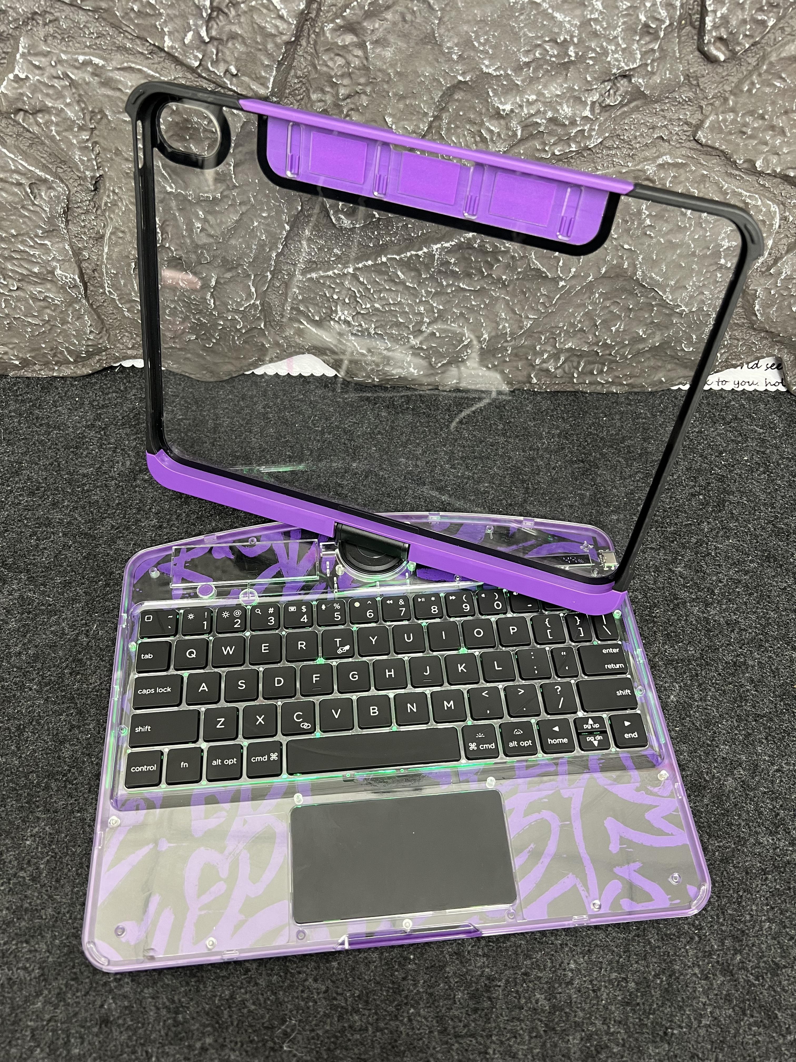 DarlingCase Y2k Pink iPad keyboard Case– 360° Rotating Multi-Touch Trackpad, RGB Backlit Keyboard, Transparent Back, Pencil Holder, Type-C Charging,for ipad 10th gen case ipad a16 case Tablet Cyberpunk Wireless  Digital