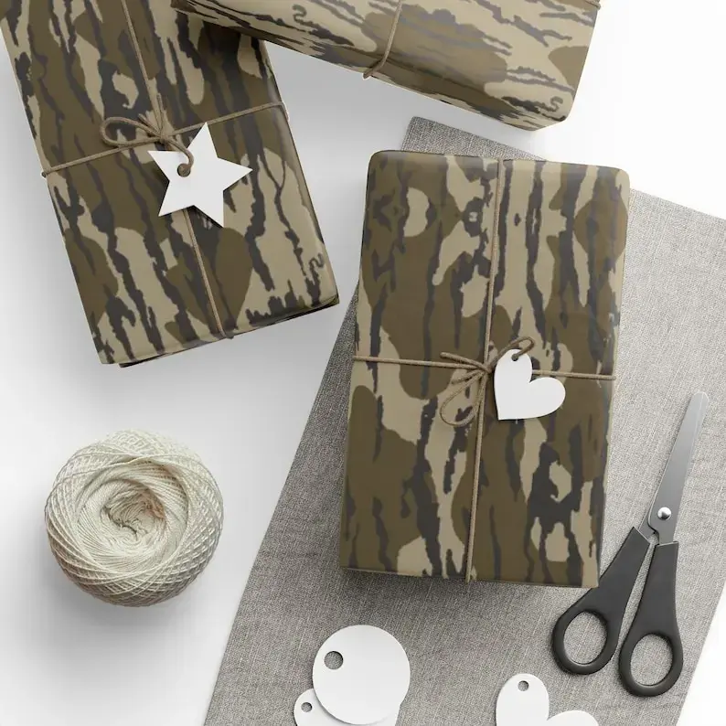Bottomland Camo Hunting Wrapping Paper, Hunting Wrapping, Men Wrapping Paper, Birthday Gift Wrap