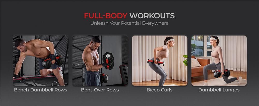 Yaheetech Adjustable Dumbbell Set 40LB/52.5LB/90LB with Anti-Slip Handle, Tray for Home Gym Training, Durable Steel Construction Yaheetech Adjustable Dumbbell Set 40LB/52.5LB/90LB with Anti-Slip Handle, Tray for Home Gym Training, Durable Steel Construction