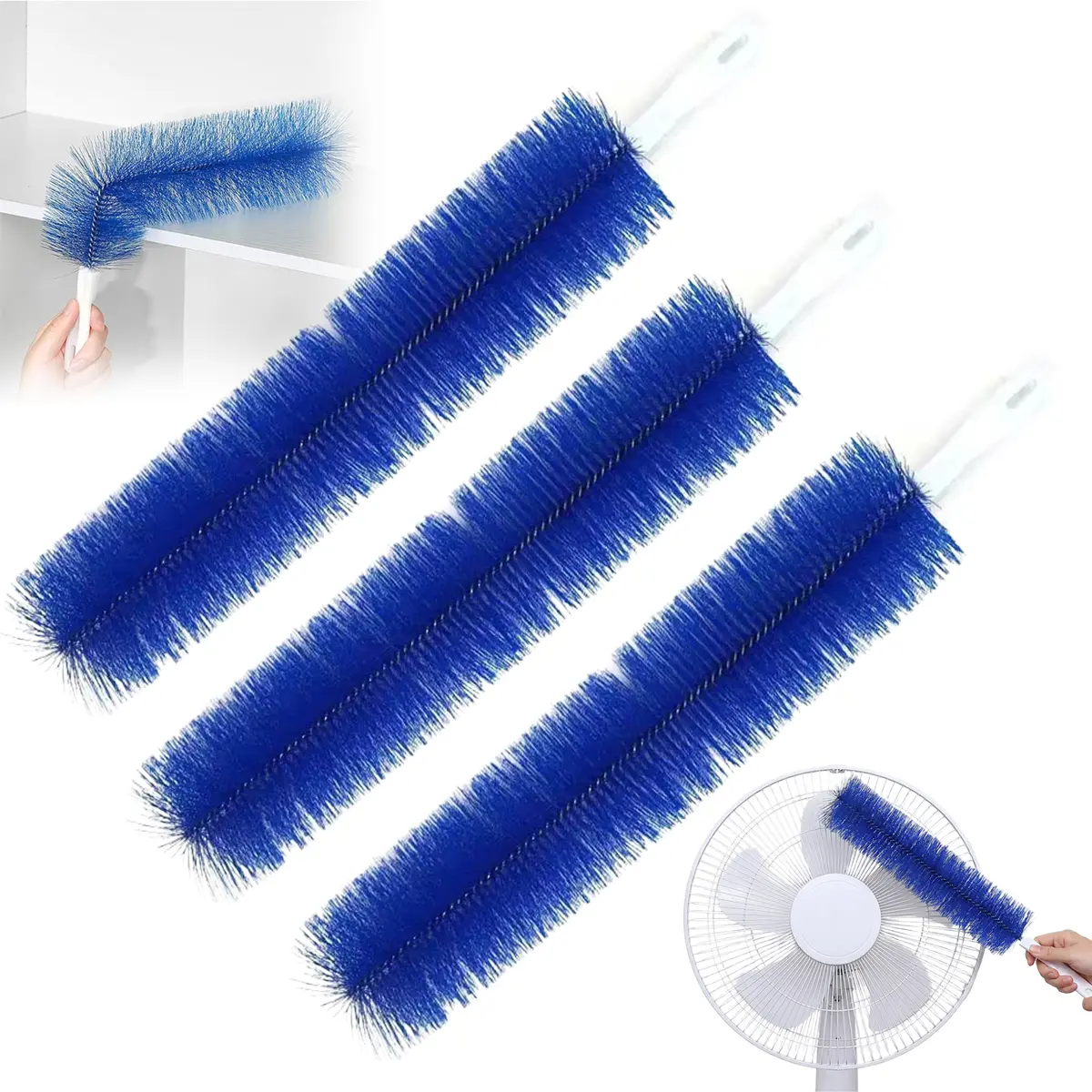 1/2/3Pieces Fan Cleaning Brush, Dust Removal Brush, Cleaning Brush, Bendable Microfiber Head, Reusable Dust Collector, Washable, Suitable for Ceiling Fan Blades