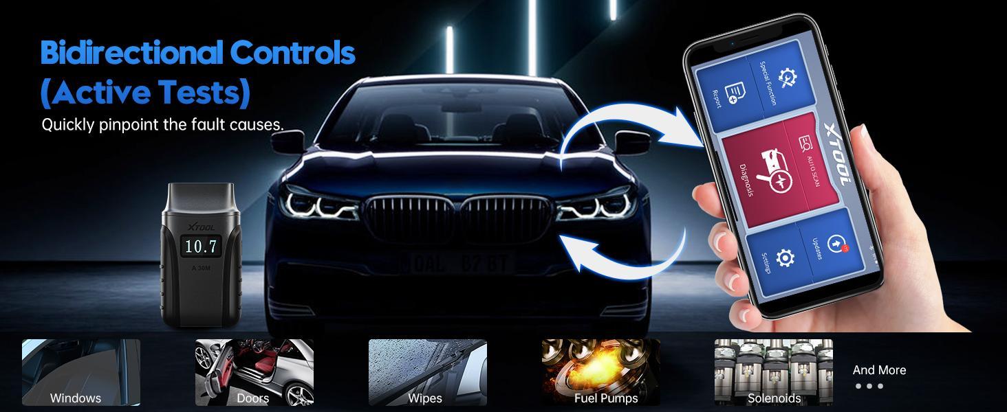 XTOOL A30M Bluetooth OBD2 Scanner: Bidirectional All-System Diagnostic Tool with 26+ Resets & Free Updates