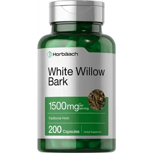 Horbäach White Willow Bark Capsules | 1500mg | 200 Pills | Max Strength | Non-GMO, Gluten Free Herb Extract