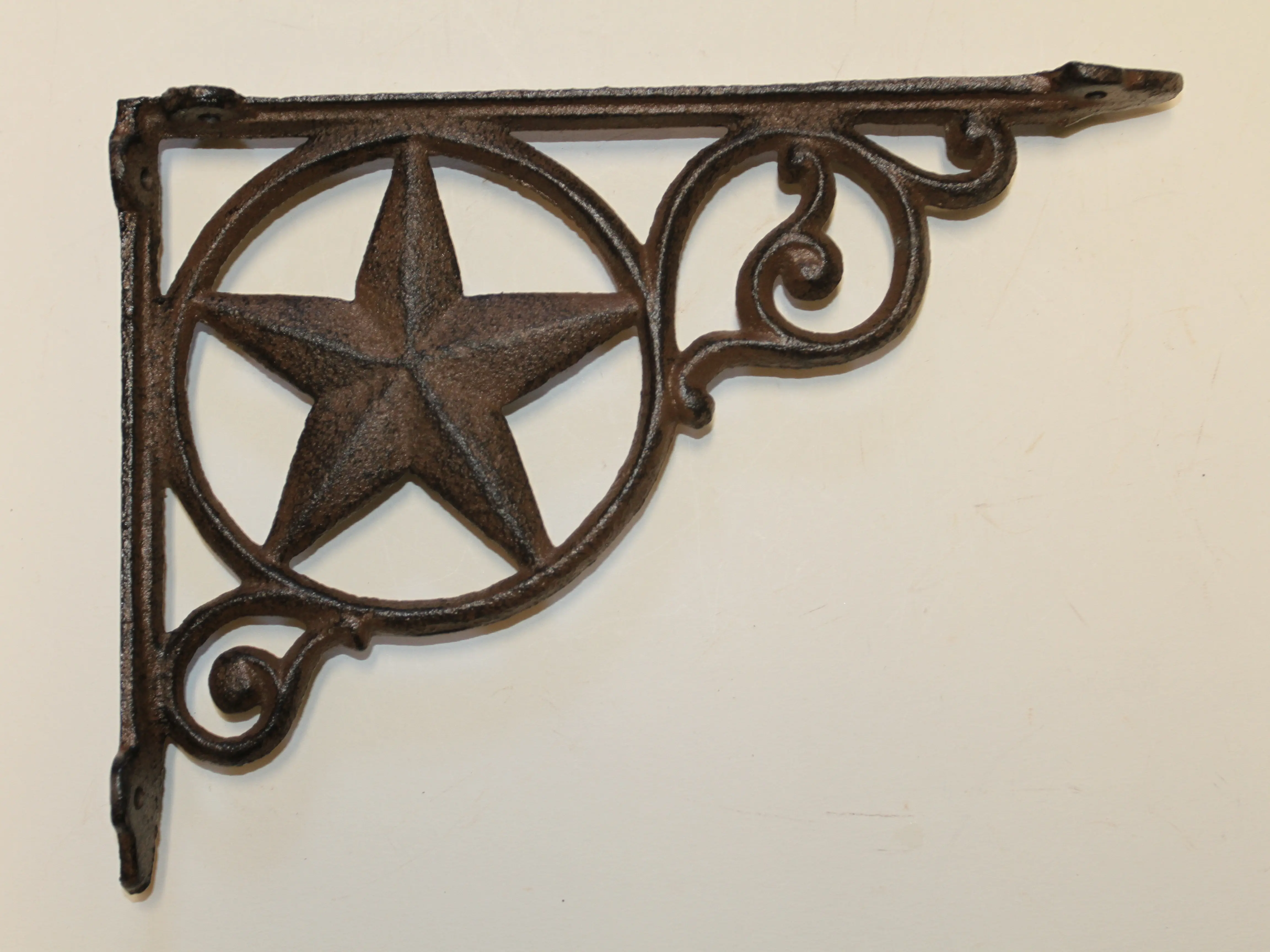 Star Shelf Brackets B-19 Western Decor Country Corbel Braces 6-1/2" x 9" Baked Brown Powder Coat Matte Finish Easy Installation