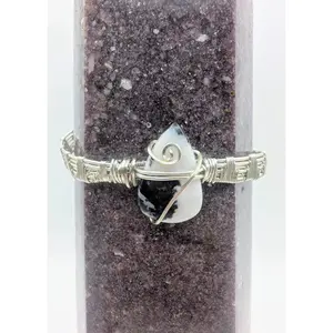 Silver Argentinum Zebra Jasper Cuff Bracelet – Handmade Stone Cuff for Balance & Grounding