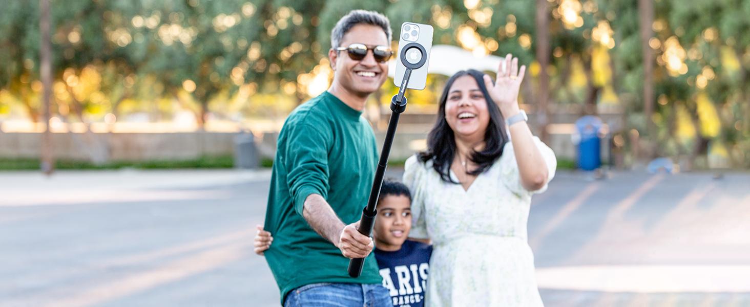 KraftGeek Magstand Magnetic Selfie Stick Tripod for iPhone and Android, 64" Phone Tripod Compatible with MagSafe, Fit for iPhone 17 and Pixel 10, MagSafe Case and Other Phones with Metal Ring