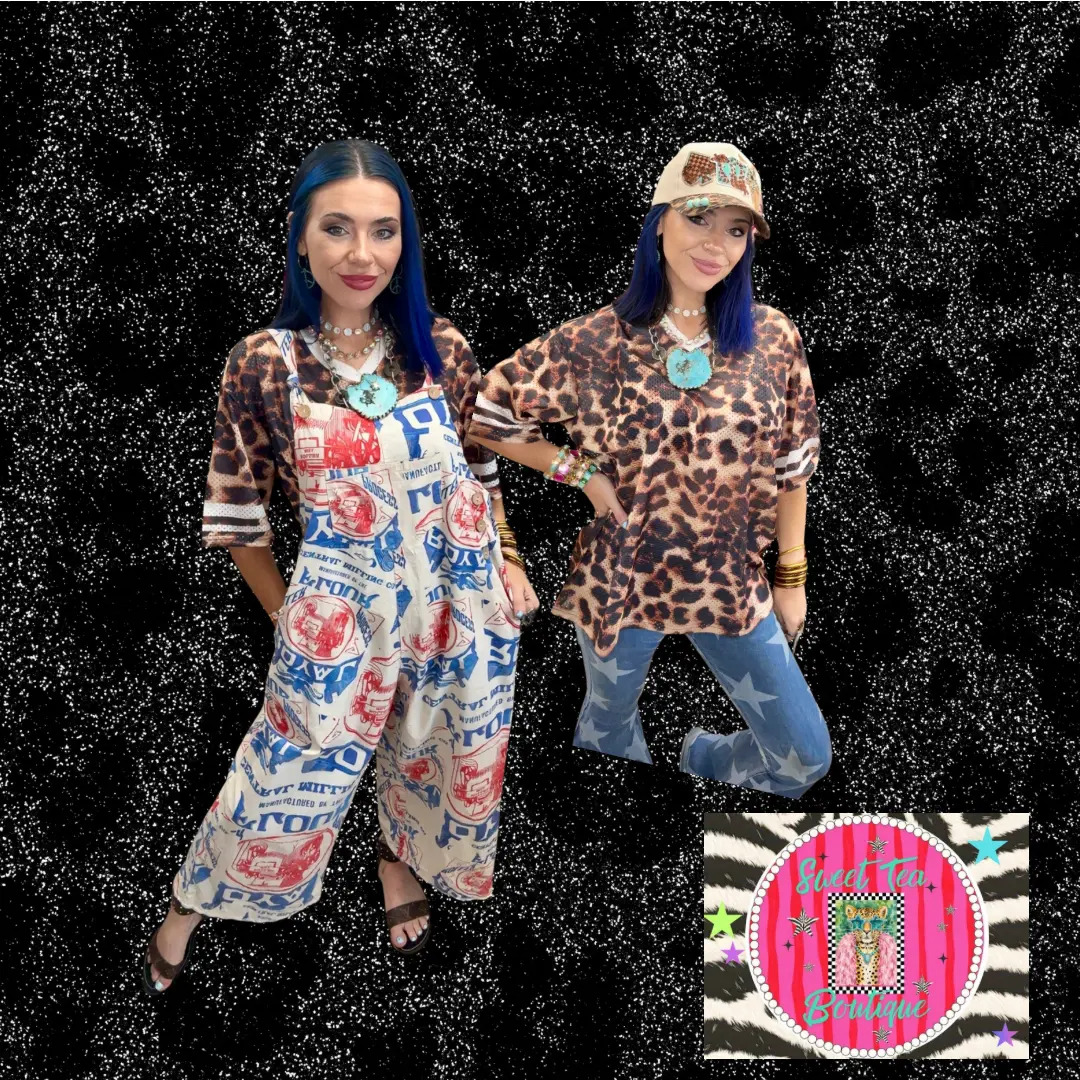 Feedsack Print Overalls