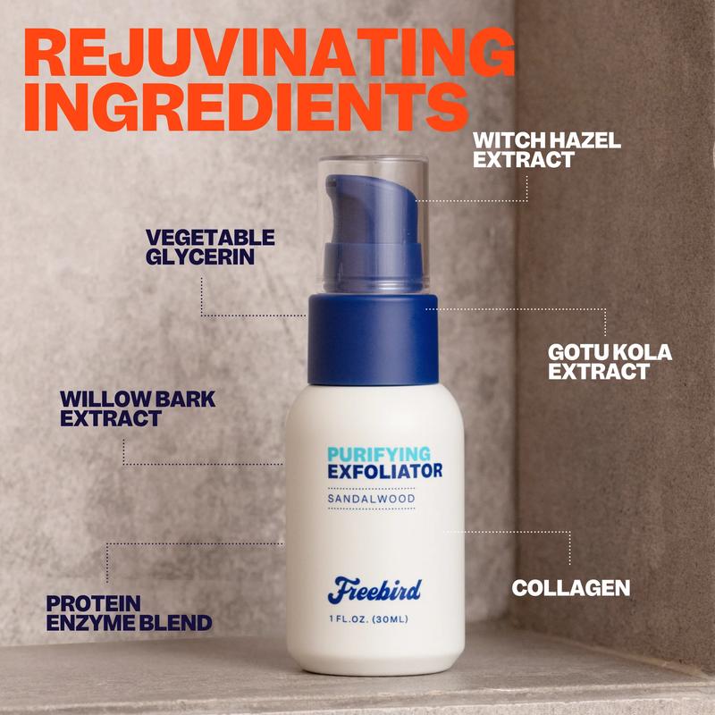 FREEBIRD Purifying Scalp Exfoliator - Sandalwood Scented - 1 FL OZ - Gently Exfoliates & Promotes Healthy Skin - For Scalp, Face, & Body Care - US Brand - Haircare