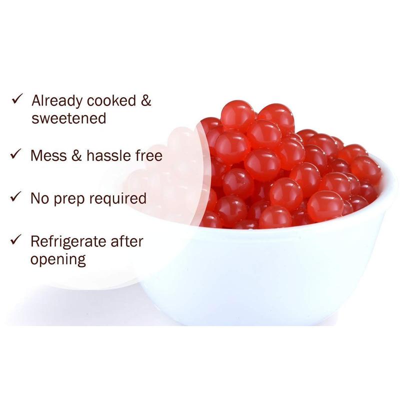 BREXONIC Boba Pearls, Pomegranate Popping Bursting Boba, Tapioca Pearls For Bubble Tea, No Artificial Colors (Pomegranate, 1 LB 1 Pack)