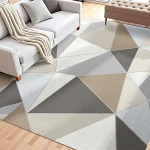 【FathersDayGift】VEVOR Area Rug, 5 x 7 ft Large Washable Rug, Non-Slip and Tear-Resistant Soft Carpet, Pet & Child Friendly Modern Area Rugs, Indoor Mat for Bedroom, Living Room, Kids Room, Entryway, Charcoal Gray