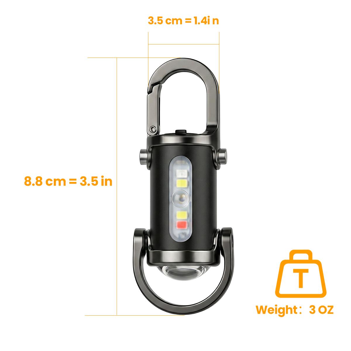 Mini LED Flashlight Strong Light Portable USB-C Rechargeable Keychain Light with Strobe SOS for Camping Hiking Work Travel Outdoor Fun Multifunctional Ultra-Bright