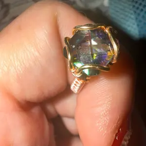 Mystic Topaz Handmade Wire Wrapped Ring with Vibrant Colors and Unique Design