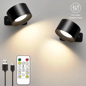 1/2 pcs RGB magnetic wall light, LED wall light, wall-mounted light with USB port, battery-powered model