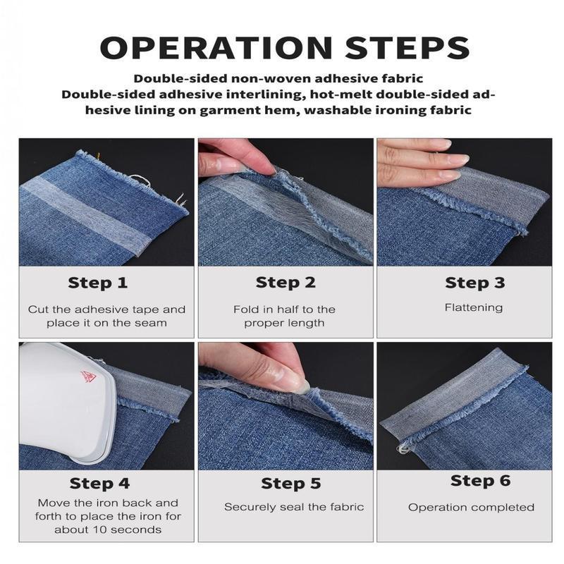 1 Roll Sticky Fabric Tape, Diy Decorative Double-sided Tape, Hemming Tape for Clothes, Adhesive Cloth Tape