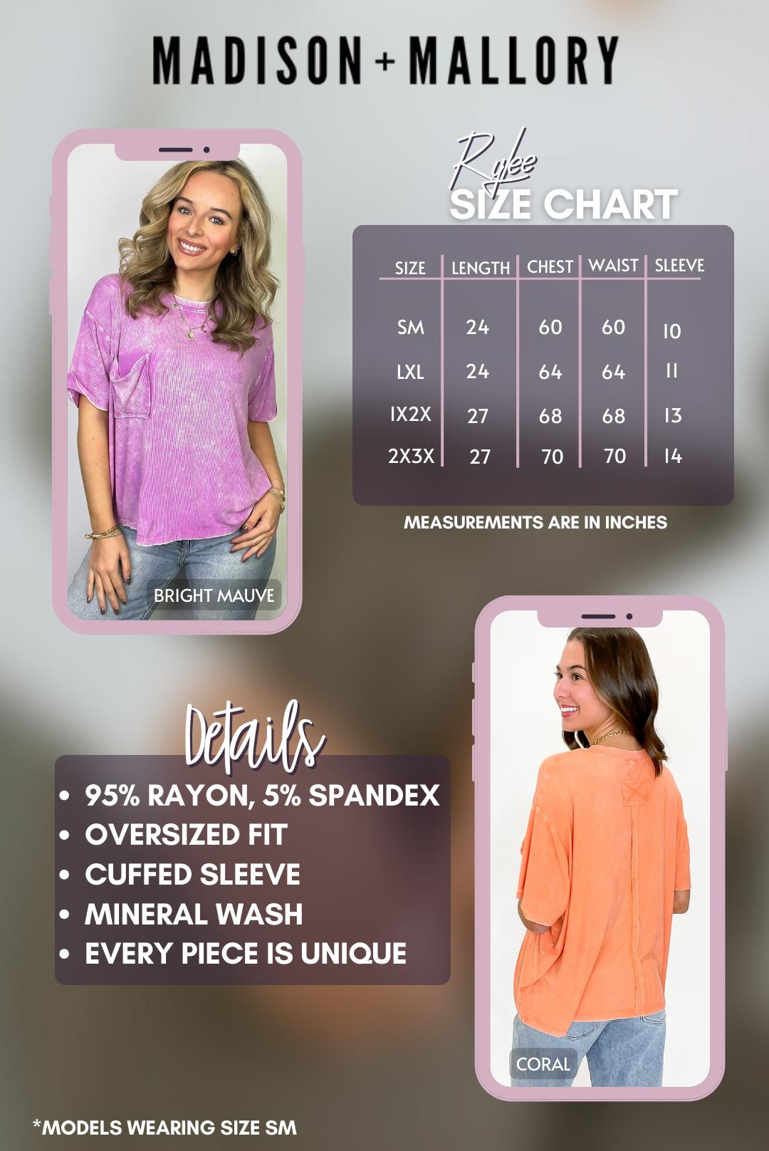 Rylee Mineral Wash Ribbed Relaxed Pocket Top - BACK IN STOCK Rylee Mineral Wash Ribbed Relaxed Pocket Top - BACK IN STOCK