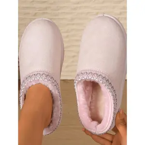 Women's Winter Snow Boots, Fashionable Half-Dress Slip-On Ankle Booties, Warm Thickened Cotton Shoes for Cold Weather, Fall Winter FootwearGift