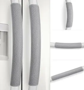 Refrigerator Door Handle Covers, Set of 5, Adjustable Handle Covers, Microwave Oven Stove Dishwasher Handle Protector, Non Slip Fridge Handle Cover - (Gray)