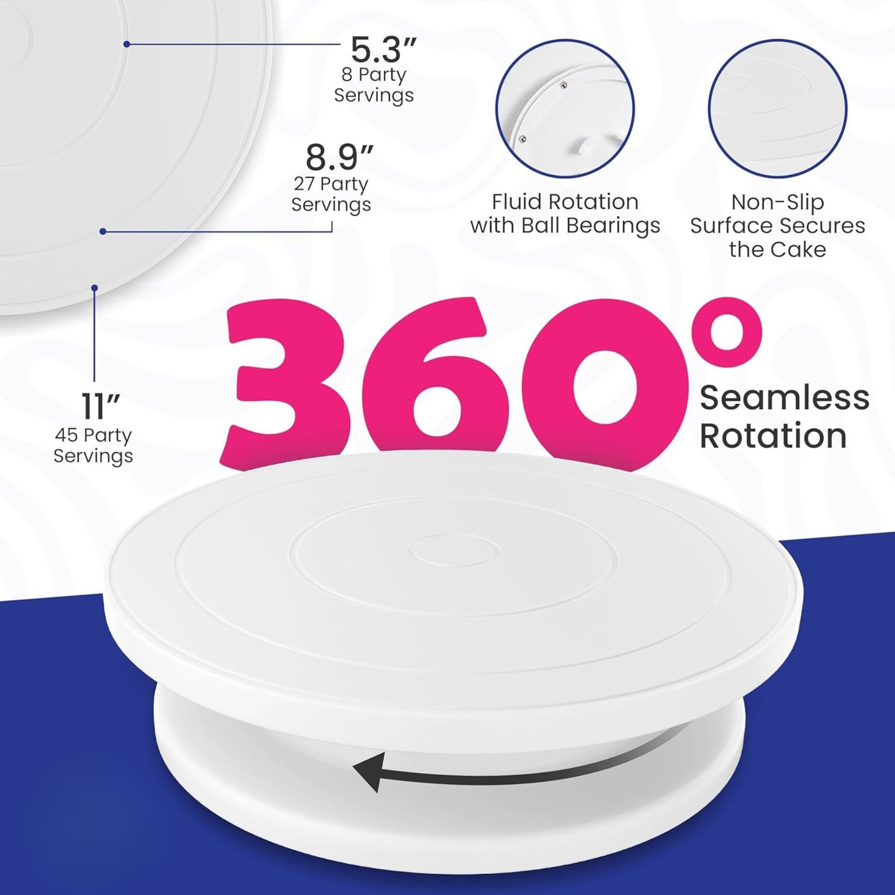 94 pcs Cake Decorating Kit Cake Turntable,Disposable+Reusable Piping Bags and Tips Set, Icing Piping Tips,Spatulas,Icing Comb Scraper,Cake Liner