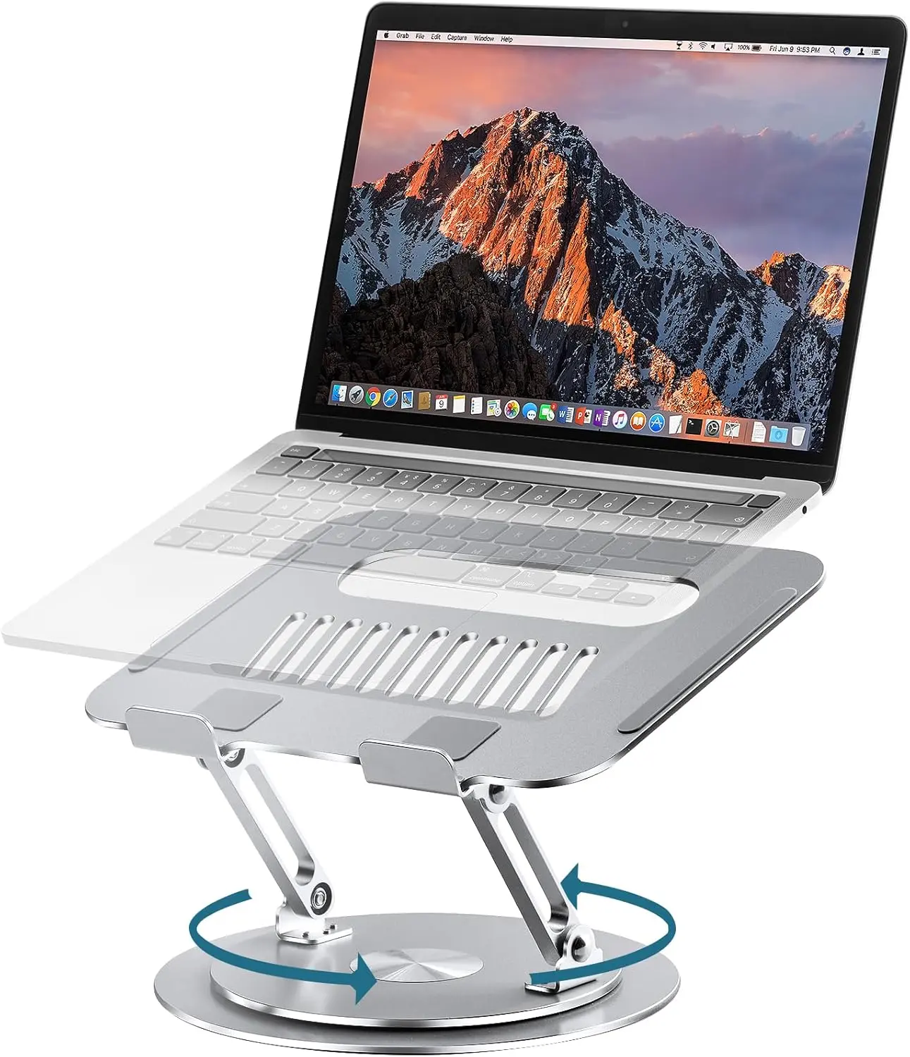 Lifelong Adjustable Laptop Stand with 360° Rotating Base, Ergonomic Computer Stand for Desk, Foldable & Portable Laptop Riser Holder Fits All MacBook, Laptops 10-16 Inches,back to school,back to school haul