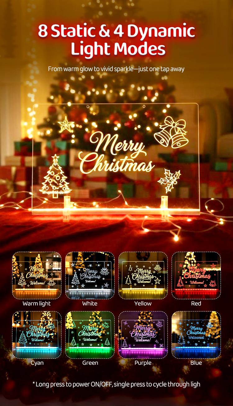 LOOHOI 12"x 8" Inch Lumi Boards LED Drawing Board - 8 Colors & 4 Modes, 12 Inch Acrylic Writing Board with 14 Marker Pens | Eye-Gentle, Child Friendly | Perfect Birthday & Christmas Gift