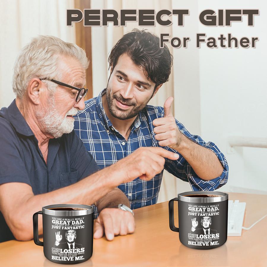 Dad Gift For Men Birthday New Year Gifts From Wife Cool Step Dad Bonus New Dad Godfather Gifts from Children Black Mug Cup, Valentine‘s gift for Boyfriend Husband