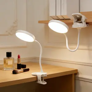USB Rechargeable Clip-on Desk Lamp LED Touch Dimmable Eye Protection Night Light Adjustable Reading Lamp with Cord & Dimmer Switch