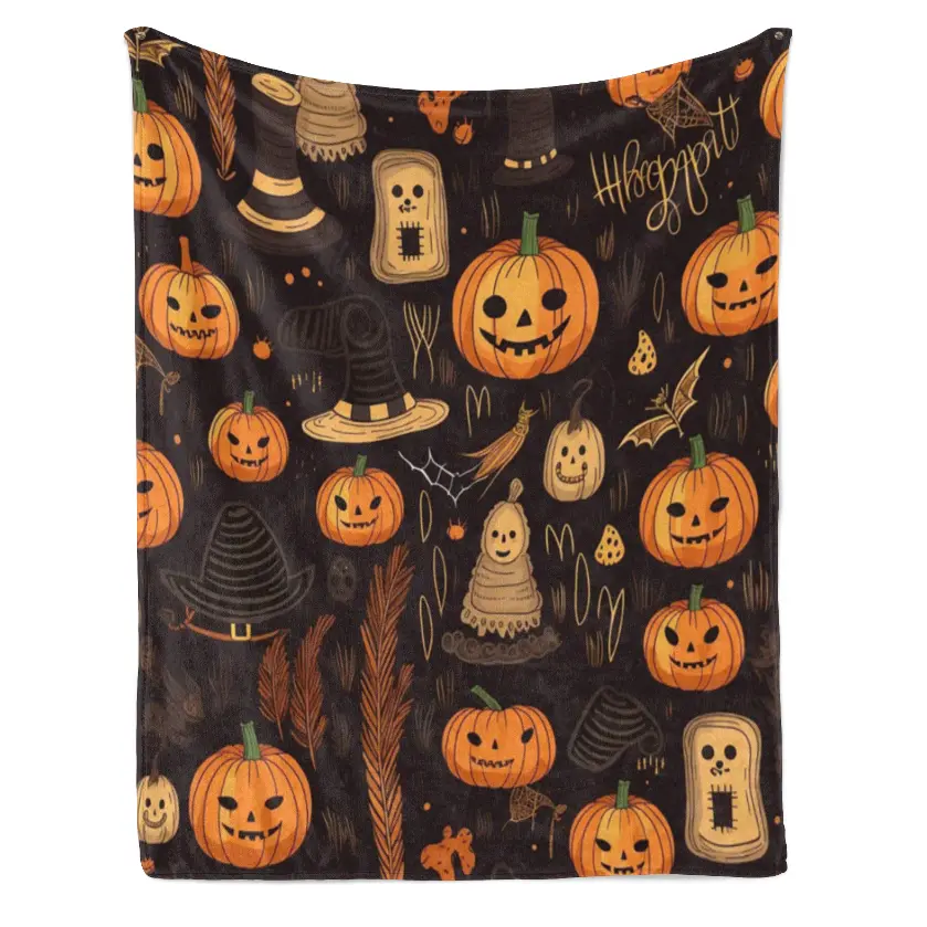 Happy Halloween Haunted House Flannel Blanket Soft Warm Throw Blanket,Vintage Halloween Full Moon Bat Castle Decor Blanket Home Sofa Couch Cover,Spooky Halloween Night Ghost House Plush Blanket Holiday Decor Throw