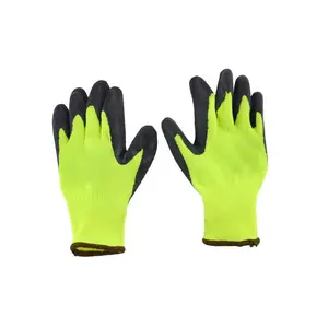 High-Visibility Latex Coated Work Gloves - Industrial Grip & Protection