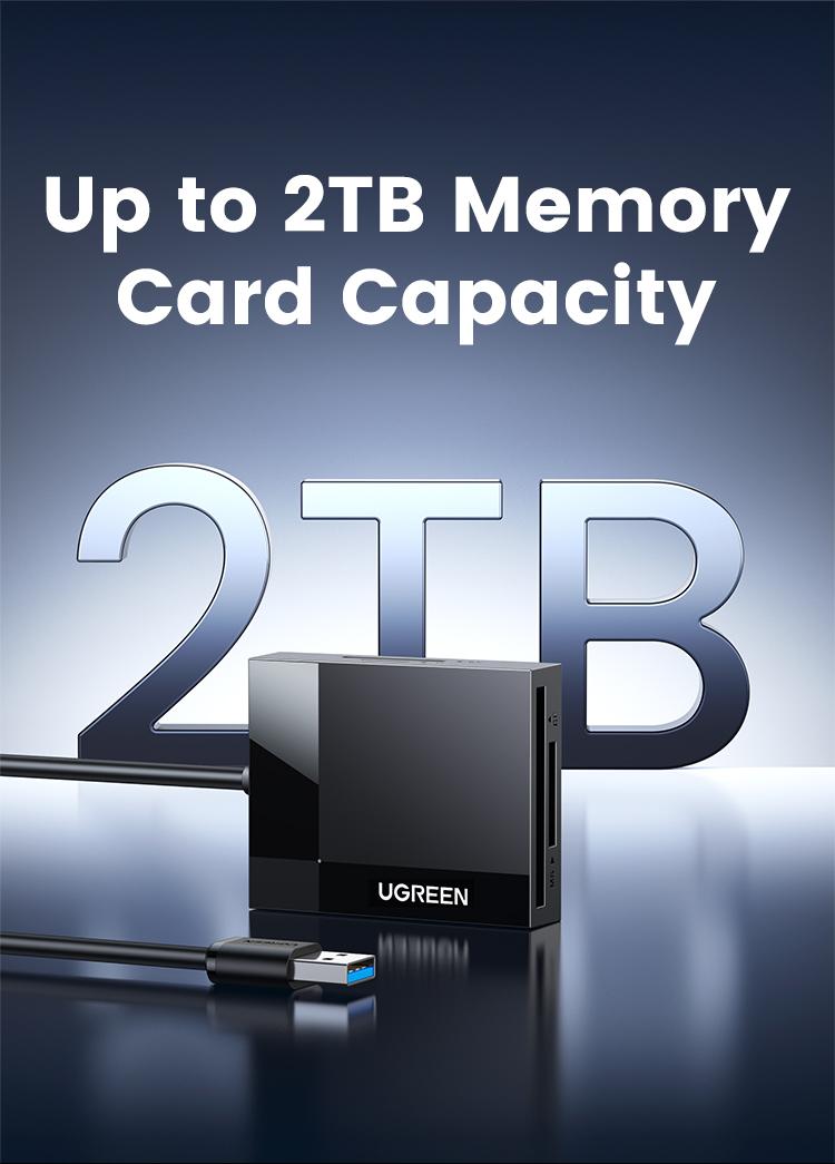 UGREEN 4in1 SD TF Card Reader 5Gbps 2TB Max USB 3.0 TF, SD, CF,MS ,Micro SD, SDXC for Windows Linux MacOS Laptop PC, Computer Office Accessories, September Restock，TikTokShopBlackFriday ,TikTokShopHolidayHaul