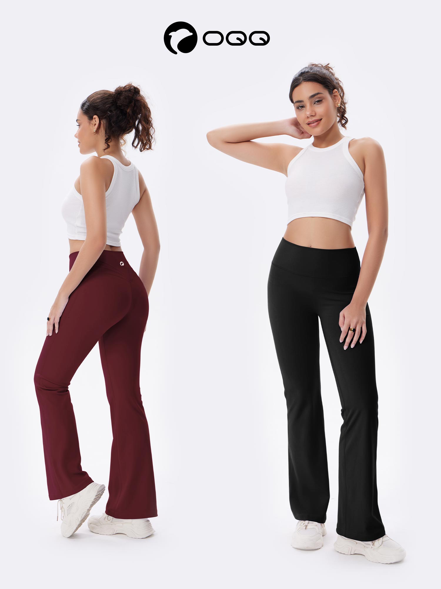 OQQ Women's High Waist Flare Yoga Pants V Back Workout Trousers Gym Sport Flared Leggings for Fitness SpringStatements OQQ Women's High Waist Flare Yoga Pants V Back Workout Trousers Gym Sport Flared Leggings for Fitness SpringStatements