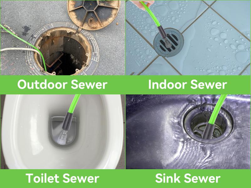 Tool Daily Sewer Jetter Kit for Power Washer 100 FT Heavy Duty Hose,Short Spray Lance,Drain Cleaning,1/4 Inch NPT,Sewer Jetting Nozzle,3600 PSI