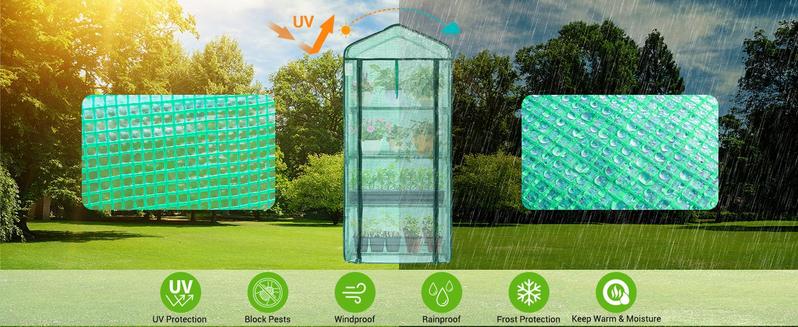 Ubesgoo Mini Greenhouse for Indoor Outdoor, Small Plastic Plant Green House 4-Tier Rack Stand Portable Greenhouses with Durable PE Cover for Seedling, 2.5x1.6x5.2 FT, Ideal Gardening Gifts for Women Men