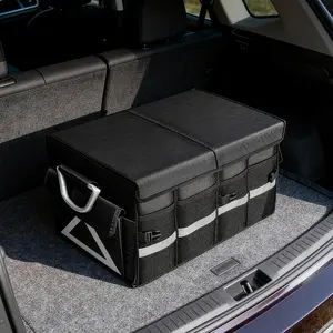 Car Trunk Organizer Car Accessories 1680D Oxford Trunk Storage Container Foldable Multi Compartment Holder For Tools Organization Multi-Compartment Car Organizer For Auto, SUV, Truck, Minivan Black, X-Large storage box