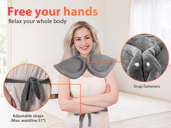 Comfier Large Heating Pad for Back, FSA HSA Eligible, Soft Flannel Fast Heating Pads for Neck and Shoulders, Electric Heated Wrap, 3 Heat Levels & 90-Mins Auto Shut Off, Gifts for Mom Dad Women Men