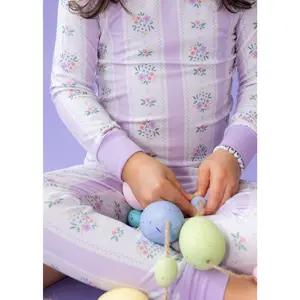 Lavender Stripe Two-Piece Pajamas