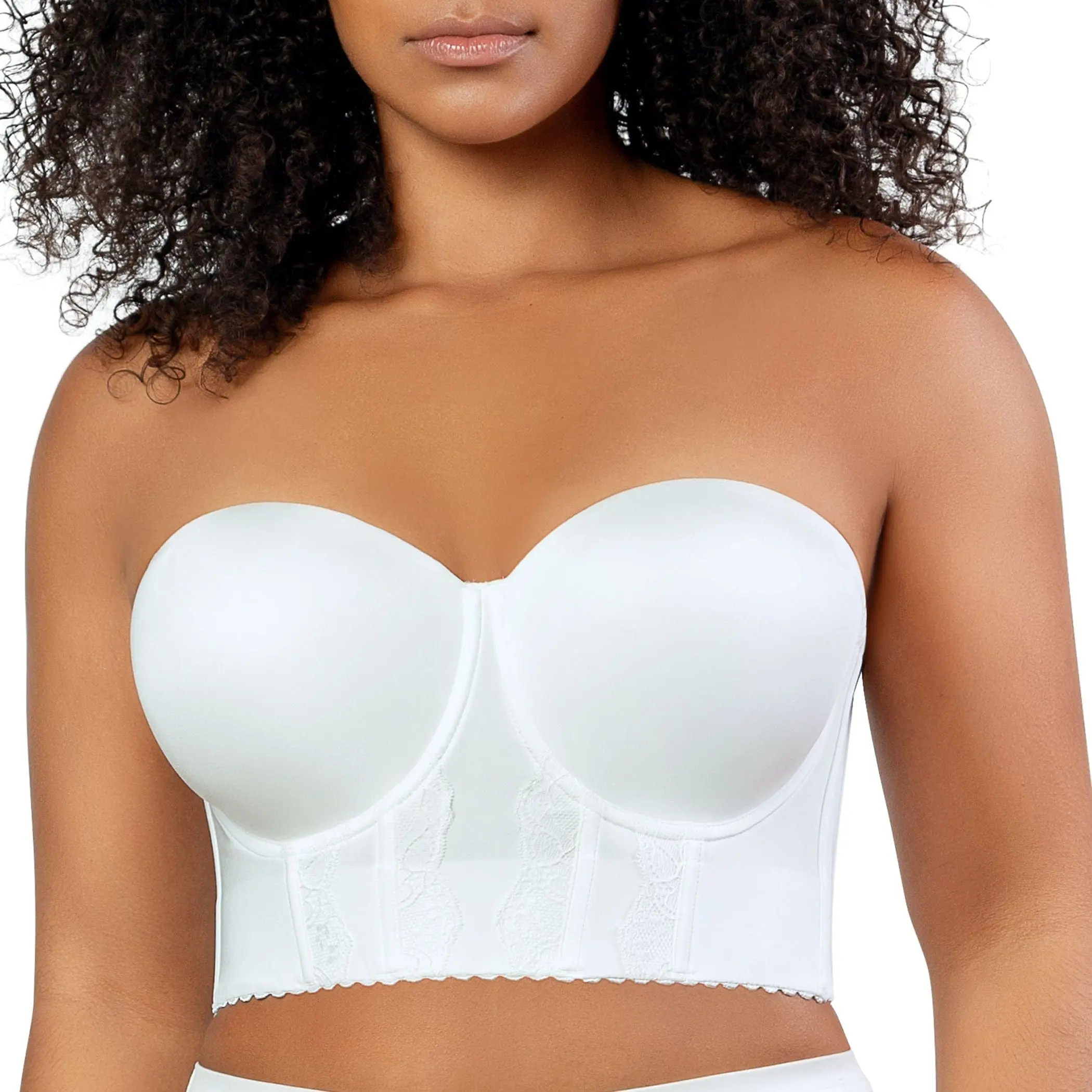 PARFAIT Elissa P50116 Women's Non-slip Full Bust and Full Figure Supportive Seamless Foam Padded Strapless Longline Bra and Bustier Top