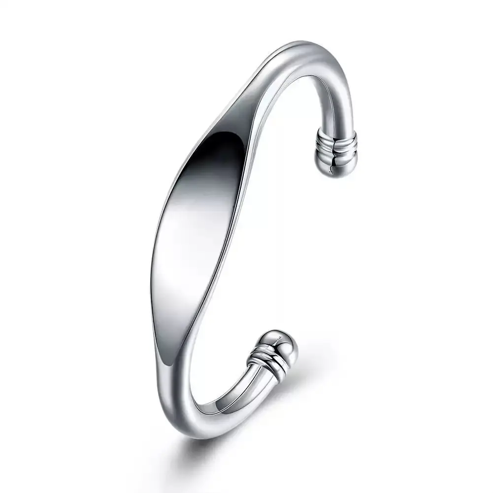 925 Plated Fine Silver Solid Bracelet for Women - Dainty, Beautiful, Pretty Jewelry Bracelets, Minimalist Bangle, Tarnish-Resistant for Everyday Styling, Dainty Bracelets, Beautiful Bracelets