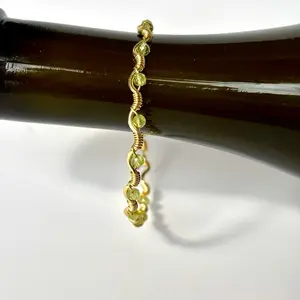 August Peridot Birthstone Bracelet | Handmade Wire Wrapped Jewelry | Trendy Jewelry