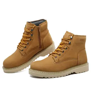 SAFETY LOONG Side Zipper Soft Toe Work Boots for Men 6" with Welt Construction, Lightweight Utility Nubuck Leather Shoes, Featuring Speed Hooks, Slip & Water Resistant Mens Ankle Workboots