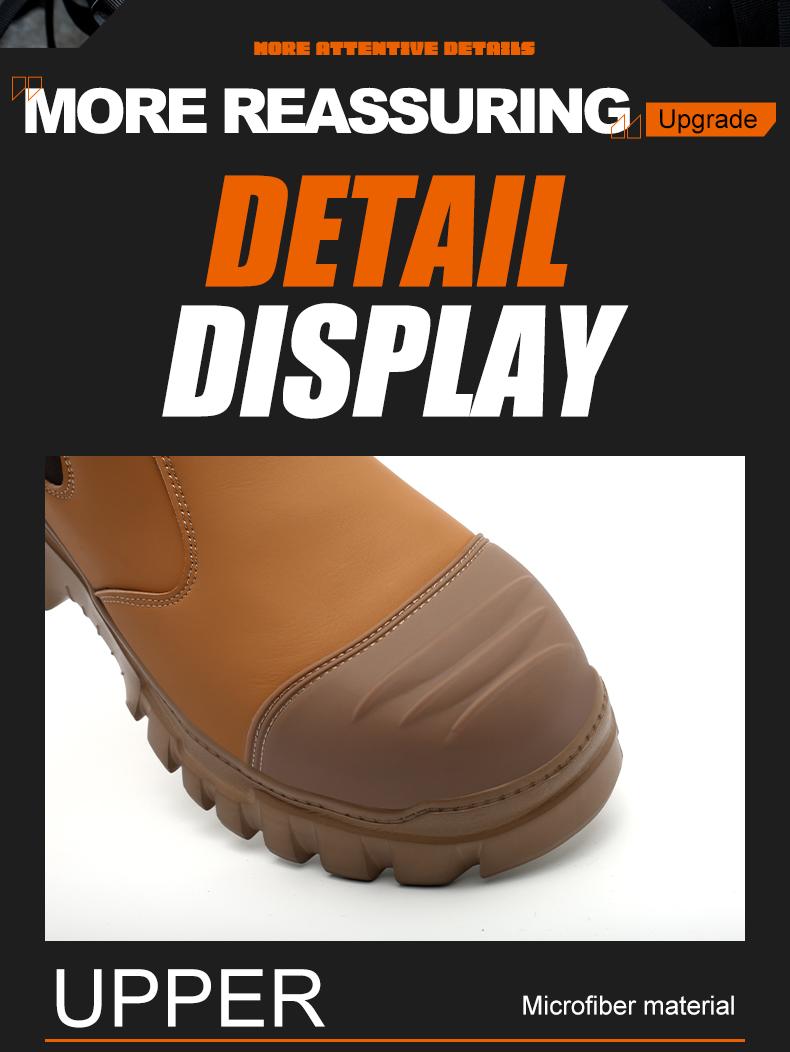 Lightweight steel toe brown anti slip work shoes - splash proof, smash proof, puncture proof, breathable safety shoes SpringStatements