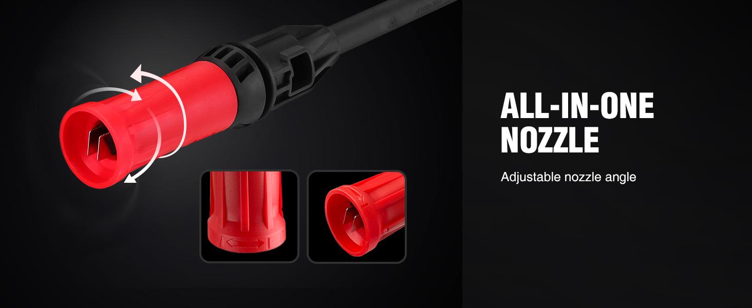 PowerSmart Electric Pressure Washer PS2020 1850 PSI 1.8 GPM with Spray Gun Foam Cannon & High Pressure Hose Portable Red Black, PS2020