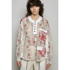 Casandra Printed Lace Floral Top