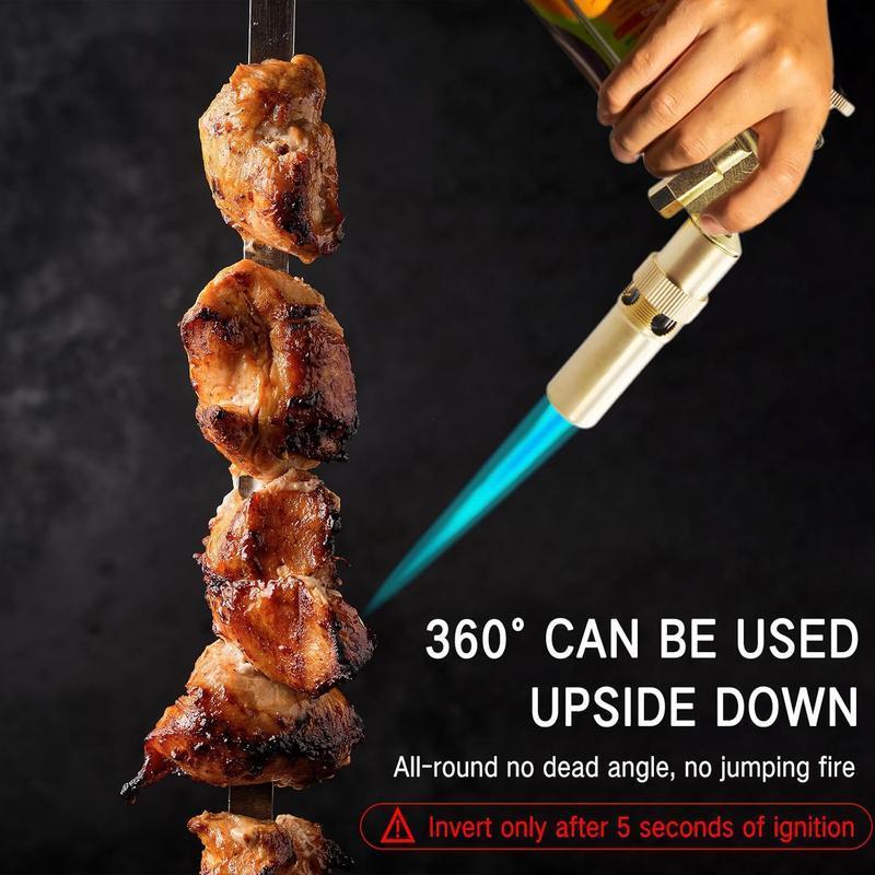 Adjustable Flame Handheld - Copper Alloy Butane Torch Head for Culinary, BBQ, Baking, Cooking, Creme, Soldering