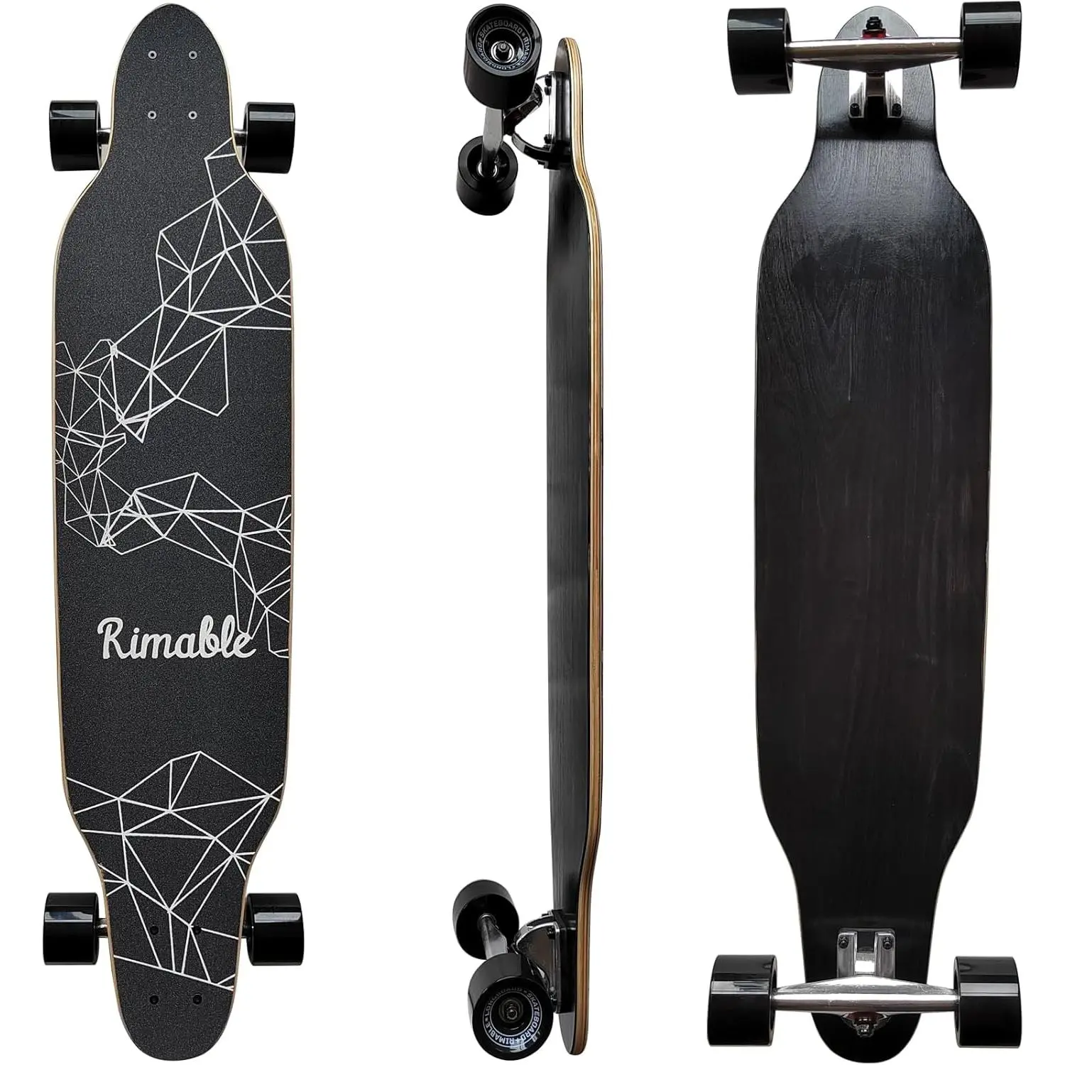HahZen SPORT 41"x9.5" Bright Dye Freestyle Topmount Longboard Skateboard - Beginner Cruiser, 9-Ply Maple Deck, Concave Shape, Aluminum Truck, 78A PU Wheels, Steady Grip for Teens, Outdoor Street Cruise