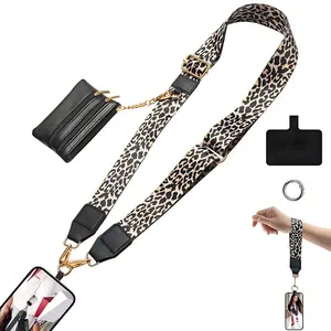 LEWEBRAVE Phone Crossbody Strap with Zipper Wallet – Adjustable Clip-On Phone Lanyard, Hands-Free Cell Phone Strap for Travel & Daily Use