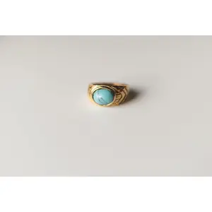 Turquoise Stone Gold Ring