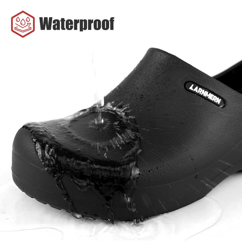 Anti-slip Waterproof Work Shoes Oil-Resistant Chef Nurse Slippers Lightweight Cushioned Wide Toe All Seasons Hospital Kitchen Restaurant