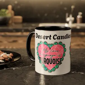 My Love Language Is Turquoise mug | 11oz 15oz colorful ceramic