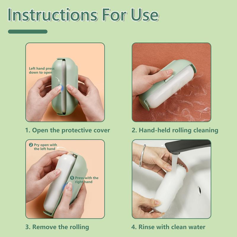 Reusable Lint Roller Portable Mini Lint Remover Cat Pet Hair Rollers Travel Size Sticky Cleaner Dog Hair Remover for Clothes Washable Gel Lint Roller Ball